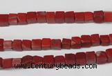 CCU21 15.5 inches 5*5mm cube red jasper beads wholesale