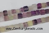 CCU23 15.5 inches 5*5mm cube rainbow fluorite beads wholesale