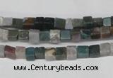 CCU27 15.5 inches 5*5mm cube Indian agate beads wholesale