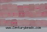 CCU300 15.5 inches 4*4mm cube rose quartz beads wholesale