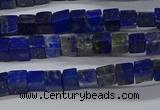 CCU315 15.5 inches 4*4mm cube lapis lazuli beads wholesale