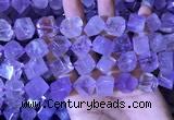 CCU400 15.5 inches 8*10mm - 14*16mm cube lavender amethyst beads