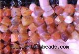 CCU402 15.5 inches 8*10mm - 14*16mm cube red agate beads