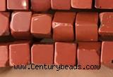 CCU456 15.5 inches 4*4mm cube red jasper beads wholesale