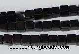 CCU53 15.5 inches 6*6mm cube black agate beads wholesale