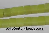 CCU64 15.5 inches 8*8mm cube olive jade beads wholesale