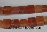 CCU68 15.5 inches 8*8mm cube red aventurine beads wholesale