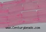 CCU711 15.5 inches 4*13mm cuboid rose quartz beads wholesale