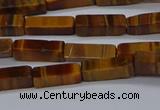 CCU719 15.5 inches 4*13mm cuboid yellow tiger eye beads wholesale