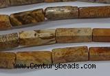 CCU738 15.5 inches 4*13mm cuboid picture jasper beads wholesale