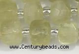 CCU756 15 inches 8*8mm faceted cube lemon quartz beads