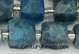 CCU784 15 inches 10*10mm faceted cube apatite beads