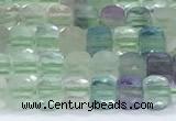 CCU833 15 inches 4mm faceted cube fluorite beads