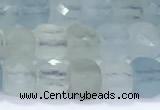 CCU860 15 inches 6mm faceted cube aquamarine beads