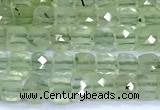 CCU876 15 inches 4mm faceted cube prehnite beads