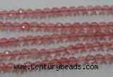 CCY110 15.5 inches 4mm faceted round cherry quartz beads wholesale