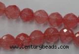 CCY113 15.5 inches 10mm faceted round cherry quartz beads wholesale