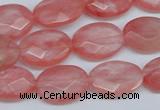 CCY165 15.5 inches 13*18mm faceted oval cherry quartz beads