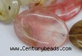 CCY221 15.5 inches 25*35mm oval volcano cherry quartz beads