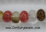 CCY404 15.5 inches 10*14mm faceted rondelle volcano cherry quartz beads