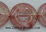 CCY56 15.5 inches 30mm donut cherry quartz beads wholesale