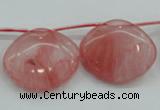 CCY58 25*30mm top-drilled conch cherry quartz beads wholesale