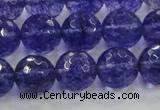 CCY605 15.5 inches 14mm faceted round blue cherry quartz beads