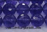 CCY607 15.5 inches 18mm faceted round blue cherry quartz beads