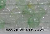 CCY614 15.5 inches 12mm faceted round green cherry quartz beads