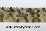CCY661 15.5 inches 8mm round matte volcano cherry quartz beads