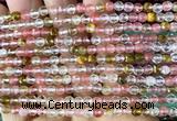 CCY692 15 inches 4mm faceted round volcano cherry quartz beads
