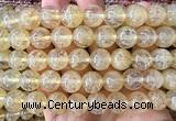 CCY704 15 inches 12mm round yellow watermelon beads