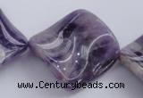 CDA41 15.5 inches 30*30mm twisted diamond dogtooth amethyst beads