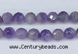 CDA59 15.5 inches 8mm faceted round dogtooth amethyst beads