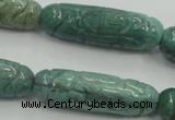 CDB12 12*40mm carved cylinder natural new dragon blood jasper beads