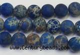 CDE1040 15.5 inches 4mm round matte sea sediment jasper beads