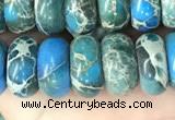 CDE1281 15.5 inches 6*10mm rondelle sea sediment jasper beads