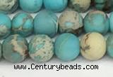 CDE1377 15.5 inches 6mm round matte sea sediment jasper beads