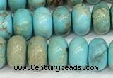 CDE1402 15.5 inches 6*10mm rondelle sea sediment jasper beads