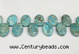 CDE1410 Top drilled 20*30mm oval sea sediment jasper beads