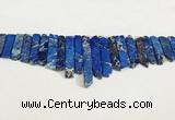 CDE1455 Top drilled 8*15mm - 10*60mm sticks sea sediment jasper beads