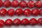 CDE2120 15.5 inches 6mm faceted round dyed sea sediment jasper beads