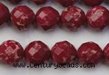 CDE2134 15.5 inches 14mm faceted round dyed sea sediment jasper beads