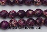 CDE2141 15.5 inches 8mm faceted round dyed sea sediment jasper beads