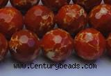 CDE2500 15.5 inches 14mm faceted round dyed sea sediment jasper beads