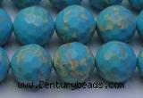 CDE2542 15.5 inches 14mm faceted round dyed sea sediment jasper beads