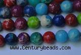 CDE2689 15.5 inches 6mm round mixed color sea sediment jasper beads