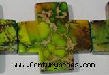 CDI954 15.5 inches 45*45mm cross dyed imperial jasper beads