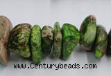 CDI989 15.5 inches 6*18mm - 10*22mm dyed imperial jasper chips beads