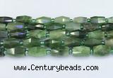 CDJ412 15.5 inches 8*14 - 9*14mm faceted freeform Canadian jade beads